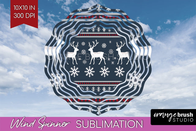 Nordic Christmas Wind Spinner Sublimation PNG Sublimation OrangeBrushStudio 