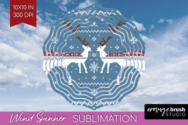 Nordic Christmas Wind Spinner Sublimation PNG Sublimation OrangeBrushStudio 