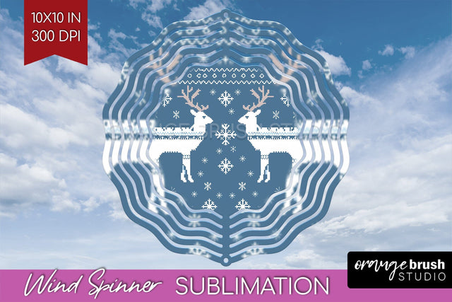 Nordic Christmas Wind Spinner Sublimation PNG Sublimation OrangeBrushStudio 