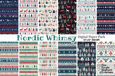 Nordic Fair Isle Granny Square Crochet Digital Pattern Fine Purple Elephant Creations 