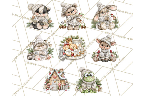 Nordic Winter Lodge Cozy Woodland Clipart PNG Sublimation Crafty Mama Studios 