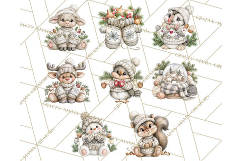Nordic Winter Lodge Cozy Woodland Clipart PNG Sublimation Crafty Mama Studios 
