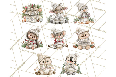 Nordic Winter Lodge Cozy Woodland Clipart PNG Sublimation Crafty Mama Studios 