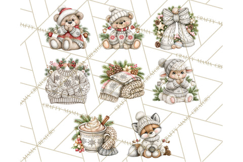 Nordic Winter Lodge Cozy Woodland Clipart PNG Sublimation Crafty Mama Studios 