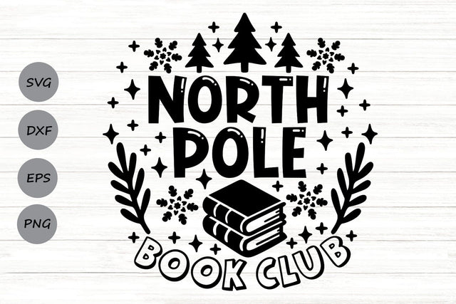 North Pole Book Club| Christmas Reading SVG Cutting Files. SVG CosmosFineArt 