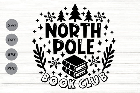 North Pole Book Club| Christmas Reading SVG Cutting Files. SVG CosmosFineArt 