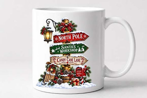 North Pole Christmas Signpost Holiday Design SVG BillahCrafts 