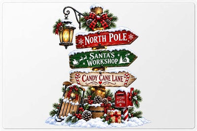 North Pole Christmas Signpost Holiday Design SVG BillahCrafts 