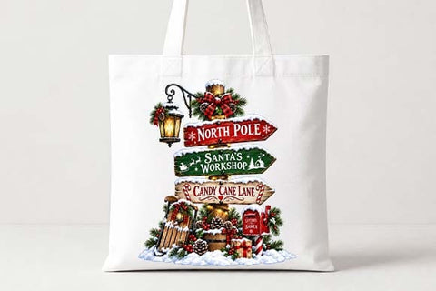 North Pole Christmas Signpost Holiday Design SVG BillahCrafts 