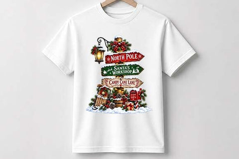 North Pole Christmas Signpost Holiday Design SVG BillahCrafts 