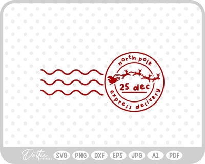 North Pole Christmas Stamp SVG DottieDigitals 
