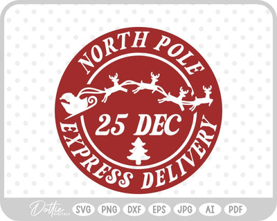 North Pole Christmas Stamp SVG DottieDigitals 