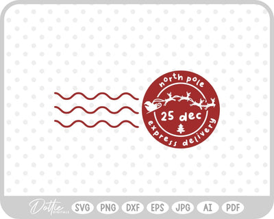 North Pole Christmas Stamp SVG DottieDigitals 