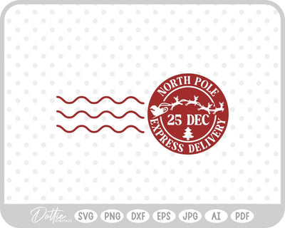 North Pole Christmas Stamp SVG DottieDigitals 