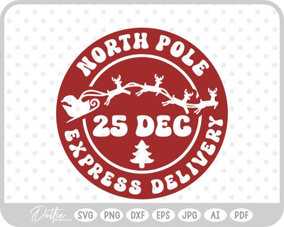 North Pole Christmas Stamp SVG DottieDigitals 