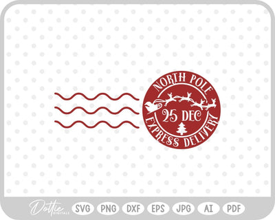 North Pole Christmas Stamp SVG DottieDigitals 