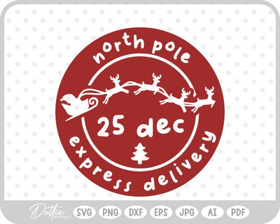 North Pole Christmas Stamp SVG DottieDigitals 