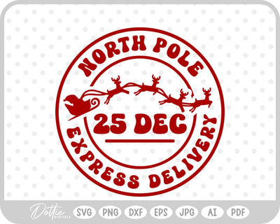North Pole Christmas Stamp SVG DottieDigitals 