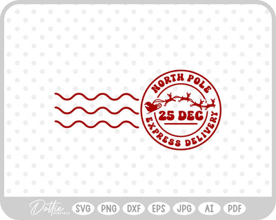 North Pole Christmas Stamp SVG DottieDigitals 