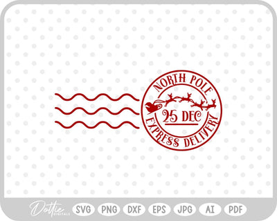 North Pole Christmas Stamp SVG DottieDigitals 