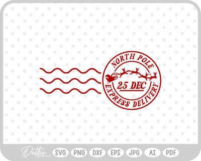 North Pole Christmas Stamp SVG DottieDigitals 