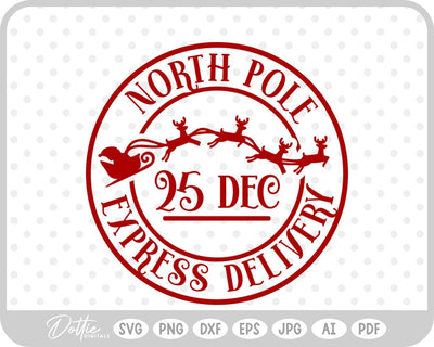 North Pole Christmas Stamp SVG DottieDigitals 