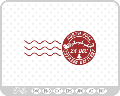 North Pole Christmas Stamp SVG DottieDigitals 