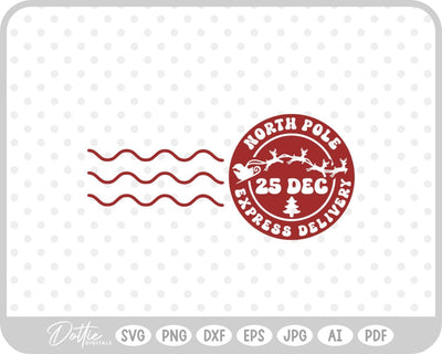 North Pole Christmas Stamp SVG DottieDigitals 