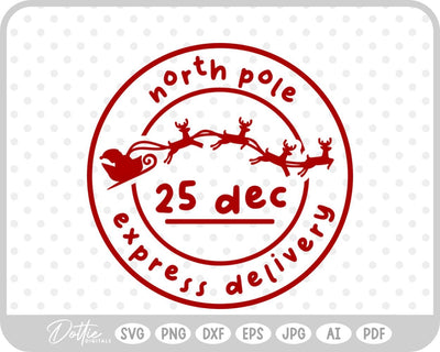 North Pole Christmas Stamp SVG DottieDigitals 