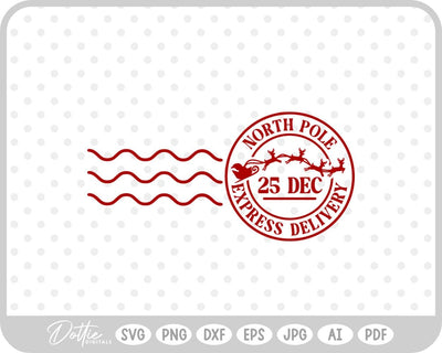 North Pole Christmas Stamp SVG DottieDigitals 