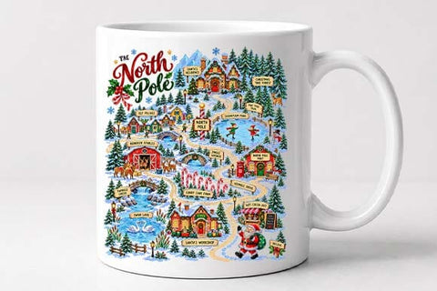 North Pole Christmas Village Map Design SVG BillahCrafts 