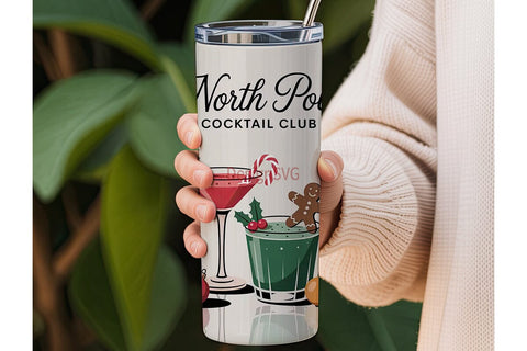 North Pole Cocktails 20oz Tumbler Wrap Sublimation DesignSVG 