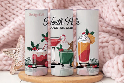 North Pole Cocktails 20oz Tumbler Wrap Sublimation DesignSVG 