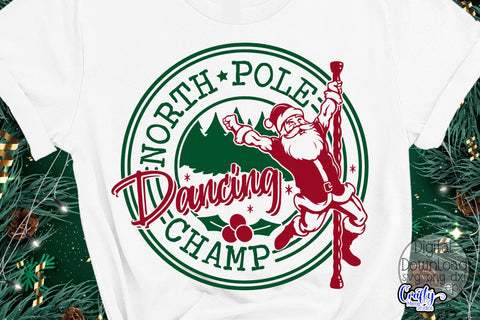 North Pole Dancing Champ | Funny Santa SVG SVG Crafty Mama Studios 