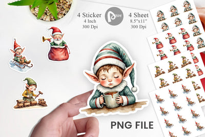 North Pole Elves Sticker Sublimation artnoy 