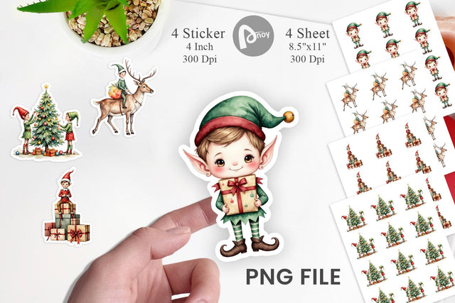 North Pole Elves Sticker Sublimation artnoy 