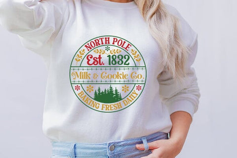 North pole est. 1832 milk & cookie co. baking fresh daily 2 SVG Angelina750 