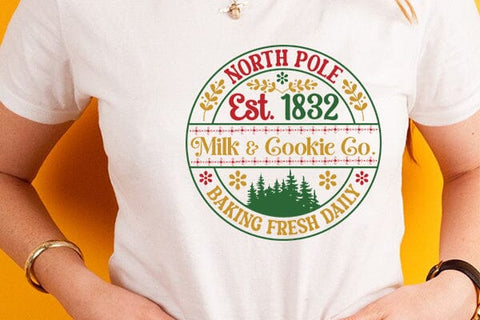 North pole est. 1832 milk & cookie co. baking fresh daily SVG Angelina750 
