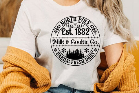 North pole est. 1832 milk & cookie co. baking fresh daily SVG Angelina750 