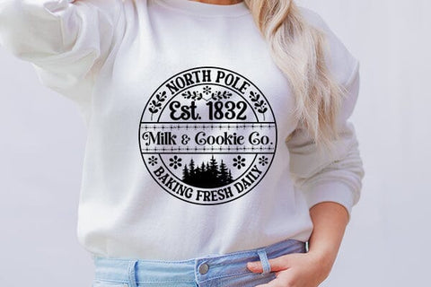 North pole est. 1832 milk & cookie co. baking fresh daily SVG Angelina750 