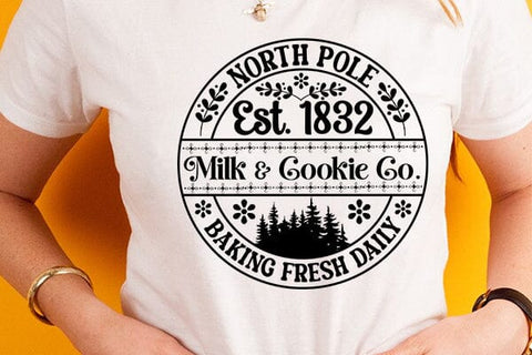 North pole est. 1832 milk & cookie co. baking fresh daily SVG Angelina750 
