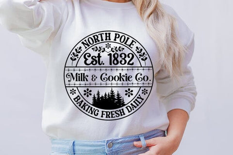 North pole est. 1832 milk & cookie co. baking fresh daily SVG Angelina750 