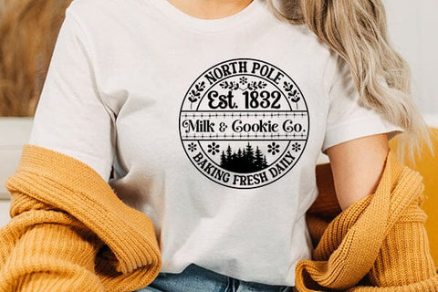 North pole est. 1832 milk & cookie co. baking fresh daily SVG Angelina750 