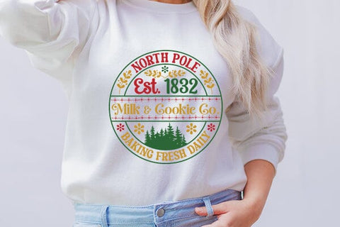 North pole est. 1832 milk & cookie co. baking fresh daily SVG Angelina750 