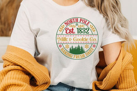 North pole est. 1832 milk & cookie co. baking fresh daily SVG Angelina750 