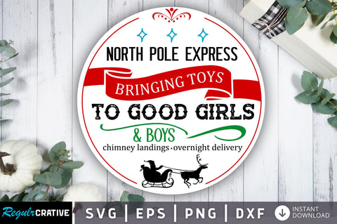 North pole express bringing toys SVG Design SVG Regulrcrative 