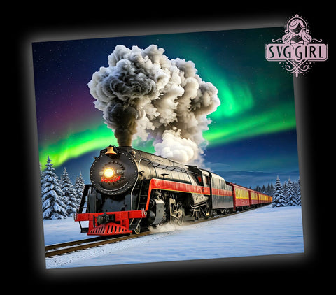 North Pole Express Christmas Train 20oz Tumbler, North Pole Express, Christmas Tumbler Wrap, 20oz Tumbler, Holiday Gift, Train Lover Gift, North Pole Gift Sublimation SvggirlplusArt 