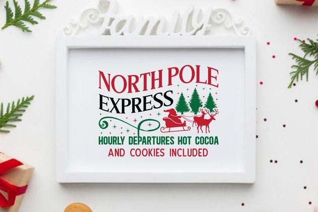 North pole express hourly departures hot cocoa and cookies included SVG Angelina750 