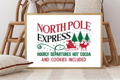 North pole express hourly departures hot cocoa and cookies included SVG Angelina750 