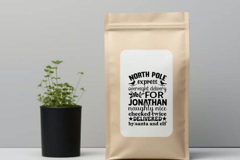 North pole express overnight delivery for jonathan naughty nice checked twice delivered by santa and elf SVG Angelina750 